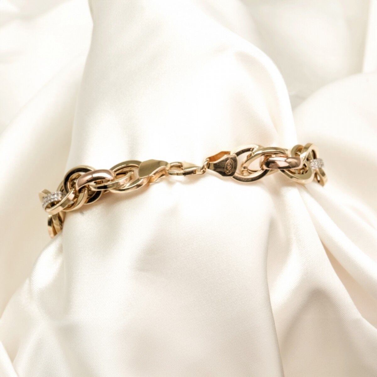 14 Ayar Sarmaşık Çift Renkli Altın Bileklik