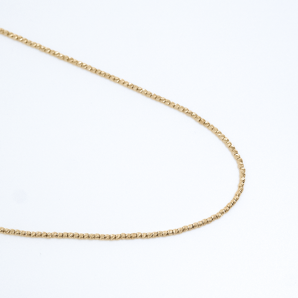 14 Ayar Top Sıralı Parıltılı Altın Kolye