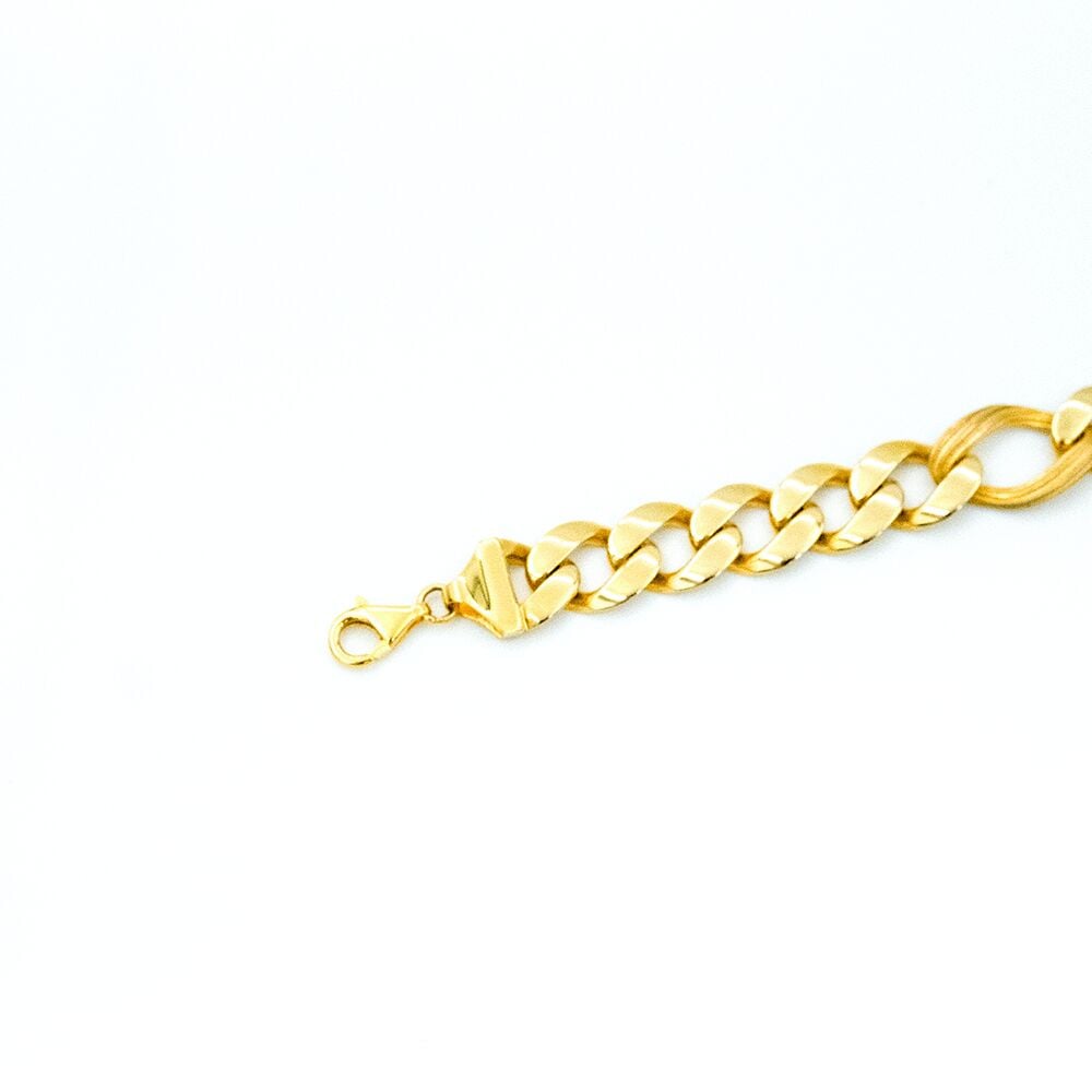 14 Ayar Çizgili Halkalı Gurmet Altın Bileklik