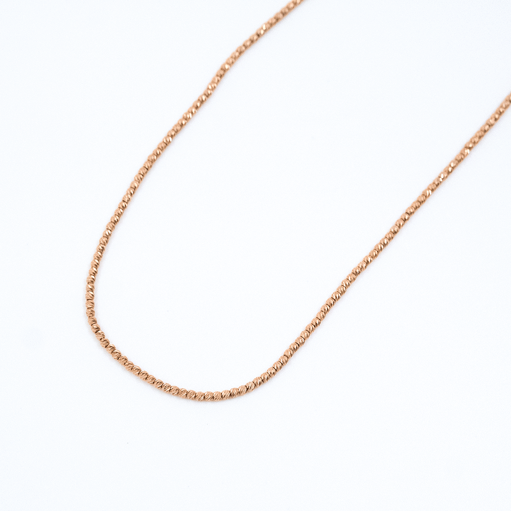 14 Ayar Parıltılı Top Sıralı Altın Kolye