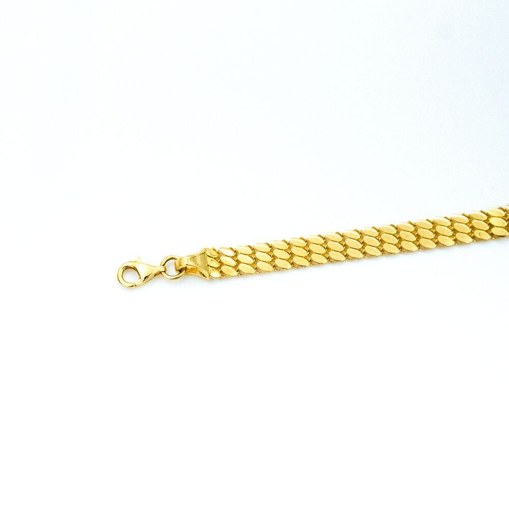 14 Ayar İşlemeli Pul Kemer Model Altın Bileklik