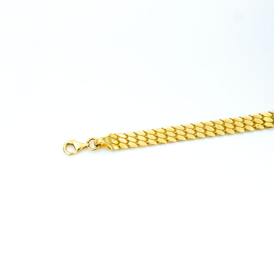 14 Ayar İşlemeli Pul Kemer Model Altın Bileklik