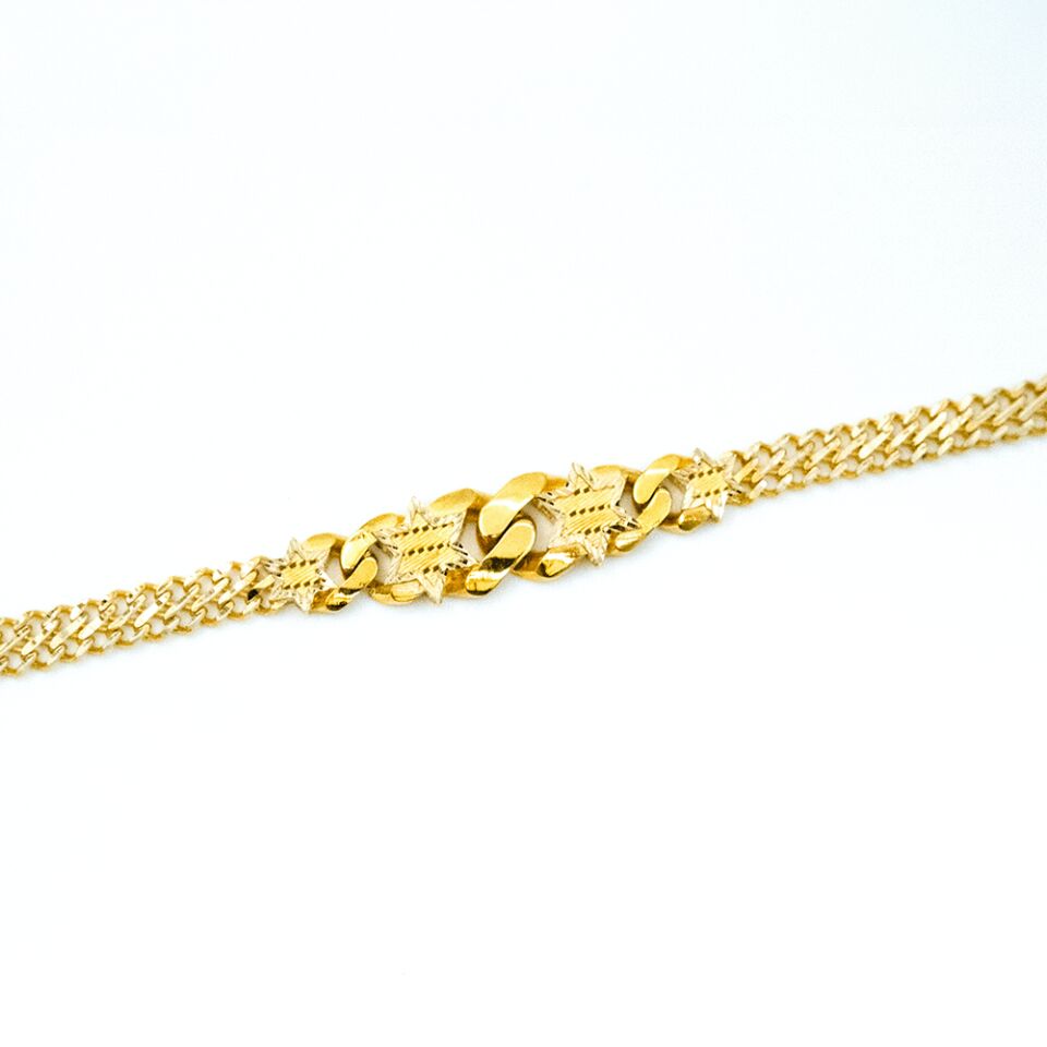 14 Ayar Yıldızlı Gurmet Model İşlemeli Altın Bileklik