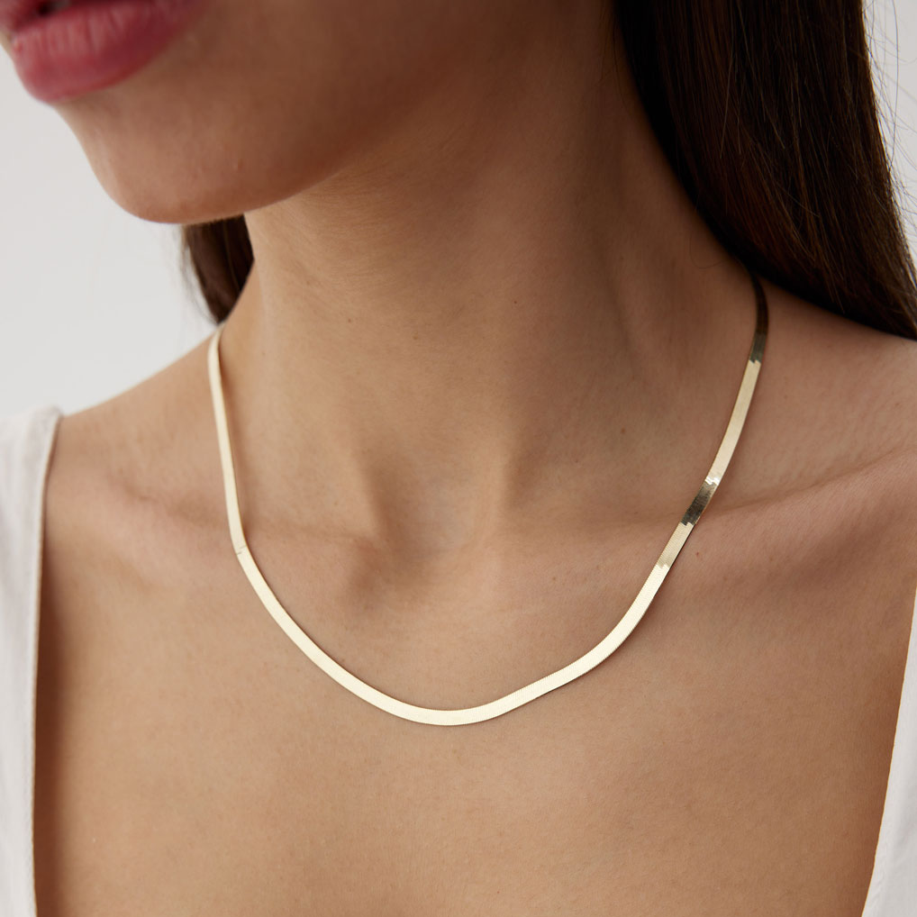 14 Ayar İtalyan Ezme Kalın Altın Kolye