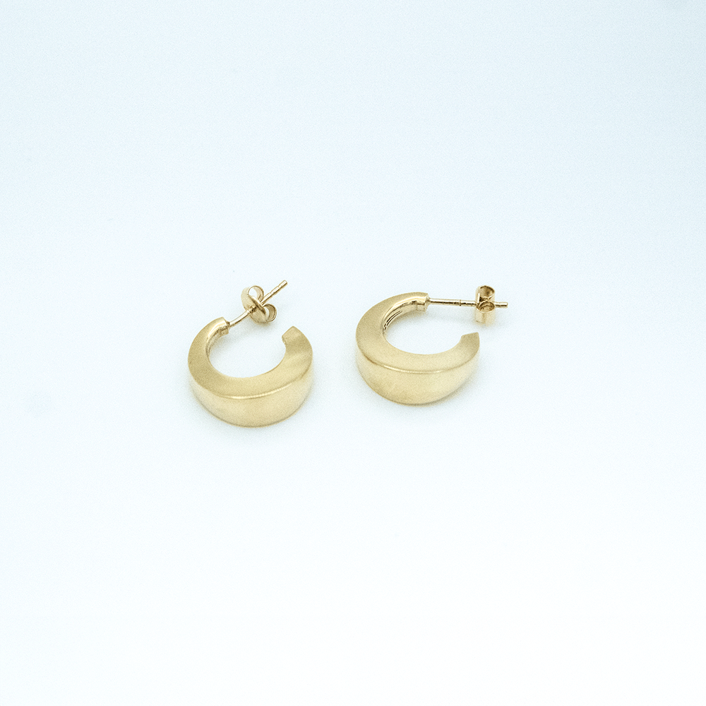 14 Ayar Oval Halka Altın Küpe