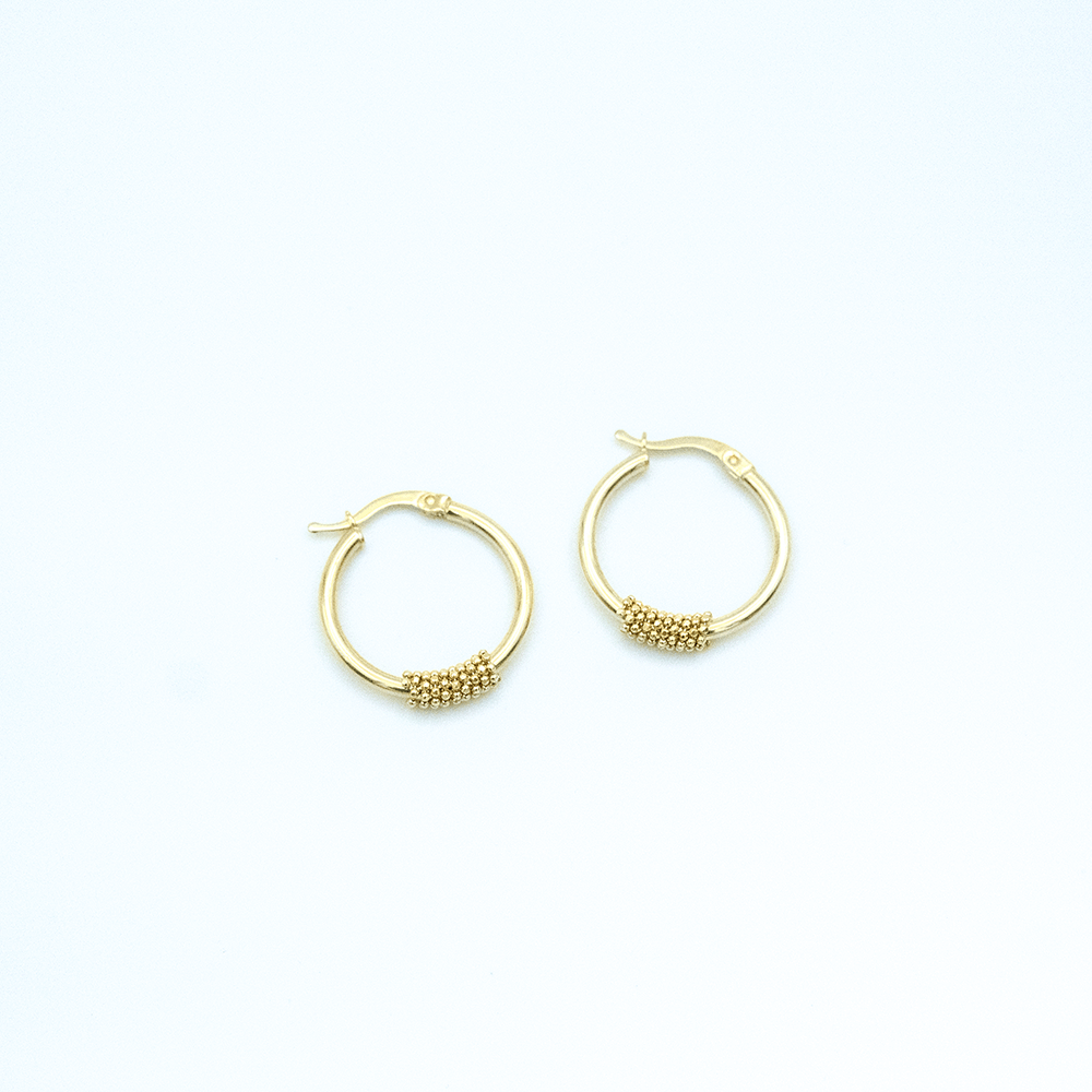 14 Ayar Dorikalı Detaylı Altın Küpe