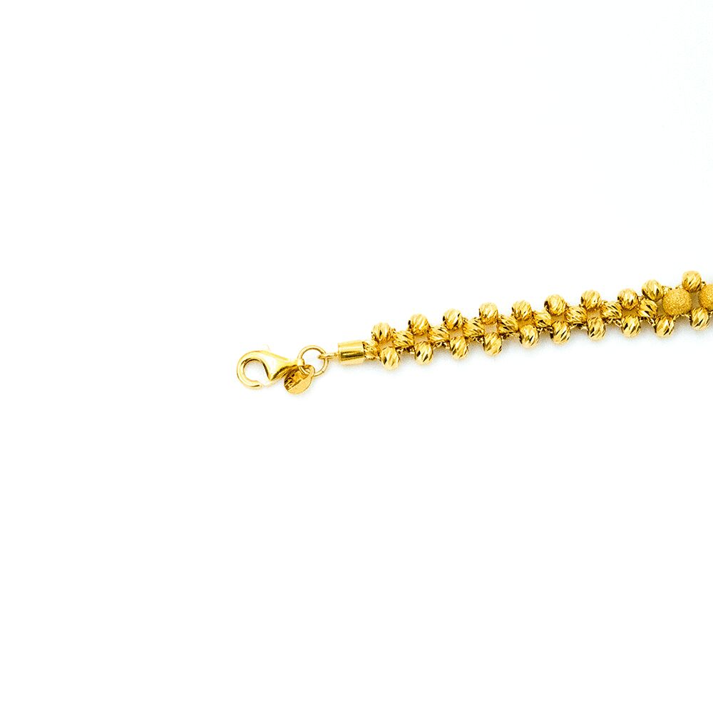 14 Ayar Simli Dorika Toplu Örgü Altın Bileklik