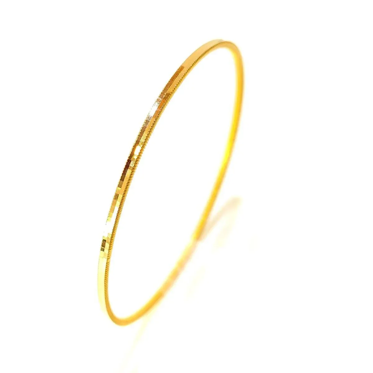 22 Ayar Ortadan Çizgili Gold Ajda Bilezik 15 Gr