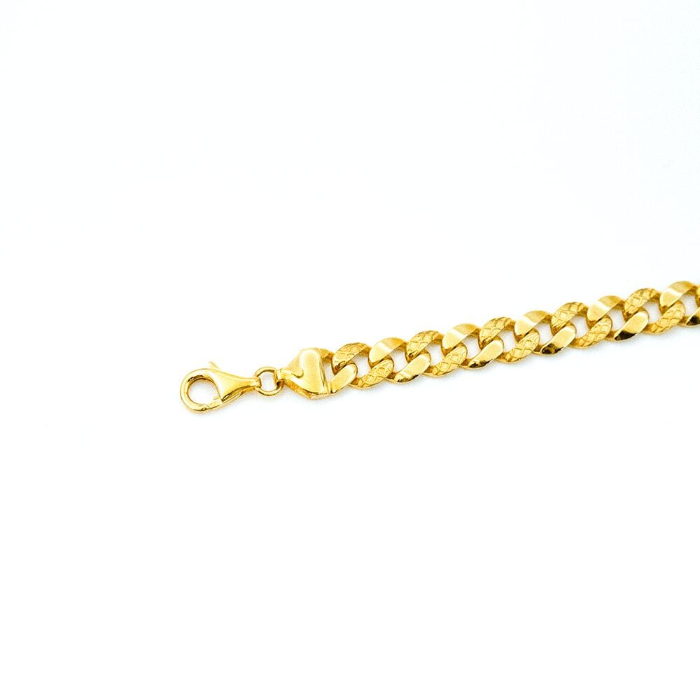 14 Ayar Kabartmalı Desen Gurmet Altın Bileklik