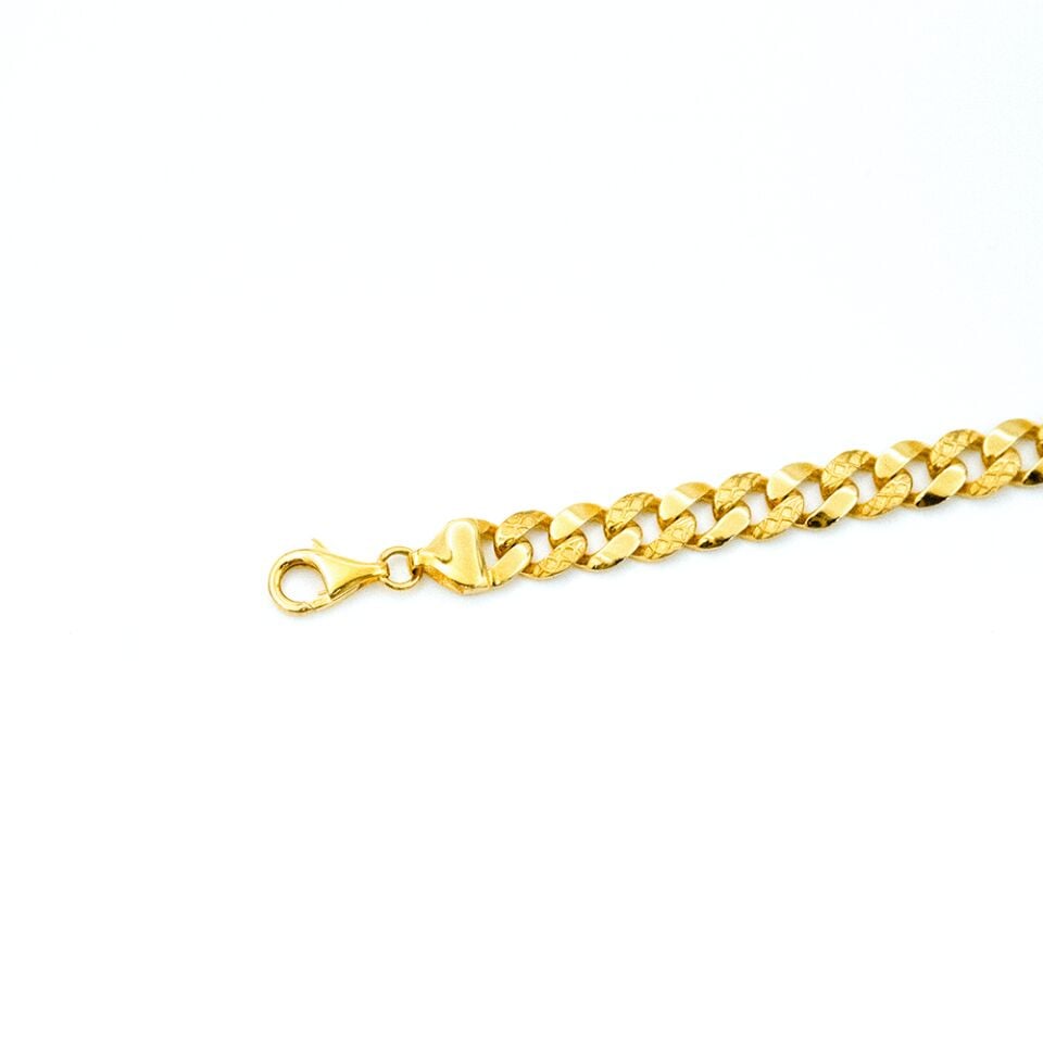 14 Ayar Kabartmalı Desen Gurmet Altın Bileklik