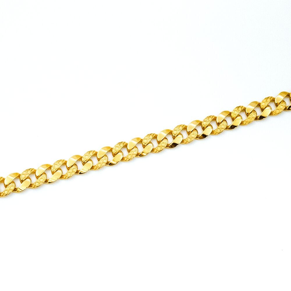 14 Ayar Kabartmalı Desen Gurmet Altın Bileklik