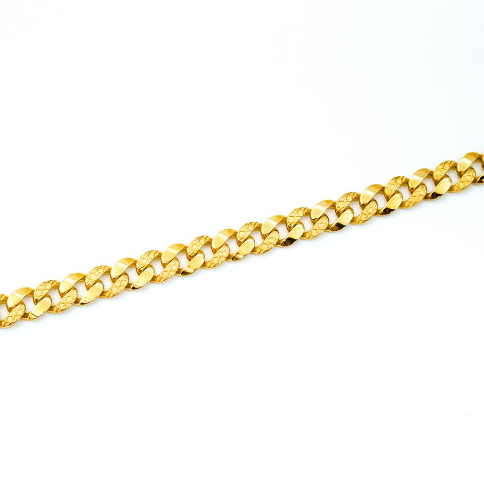 14 Ayar Kabartmalı Desen Gurmet Altın Bileklik