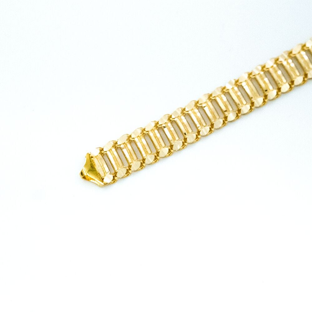 14 Ayar Pul Zincirli Şerit Model Altın Bileklik