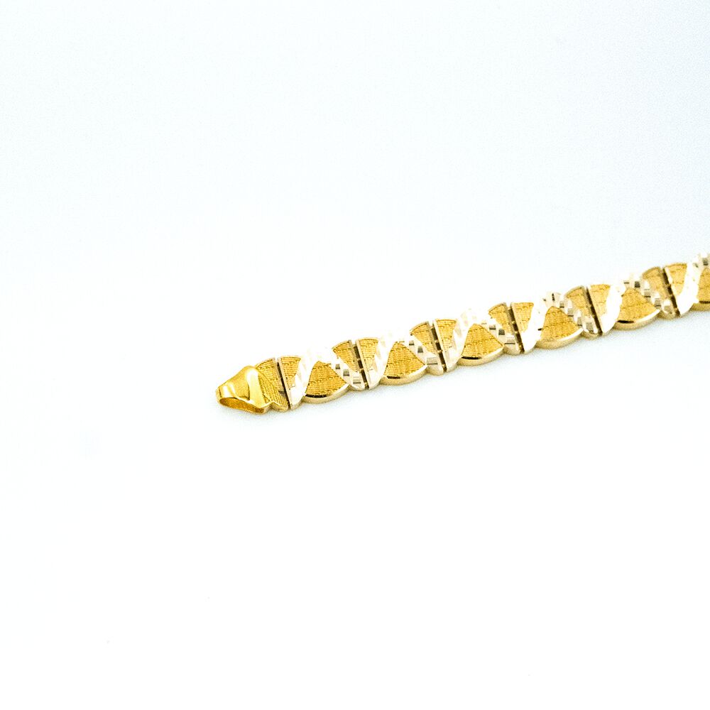 14 Ayar Hasır Dilim Model Altın Bileklik