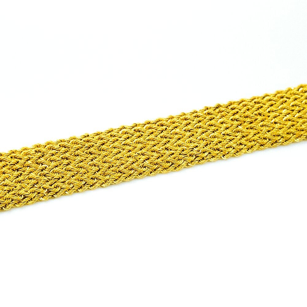 14 Ayar Kıvrımlı Hasır Model Altın Bileklik