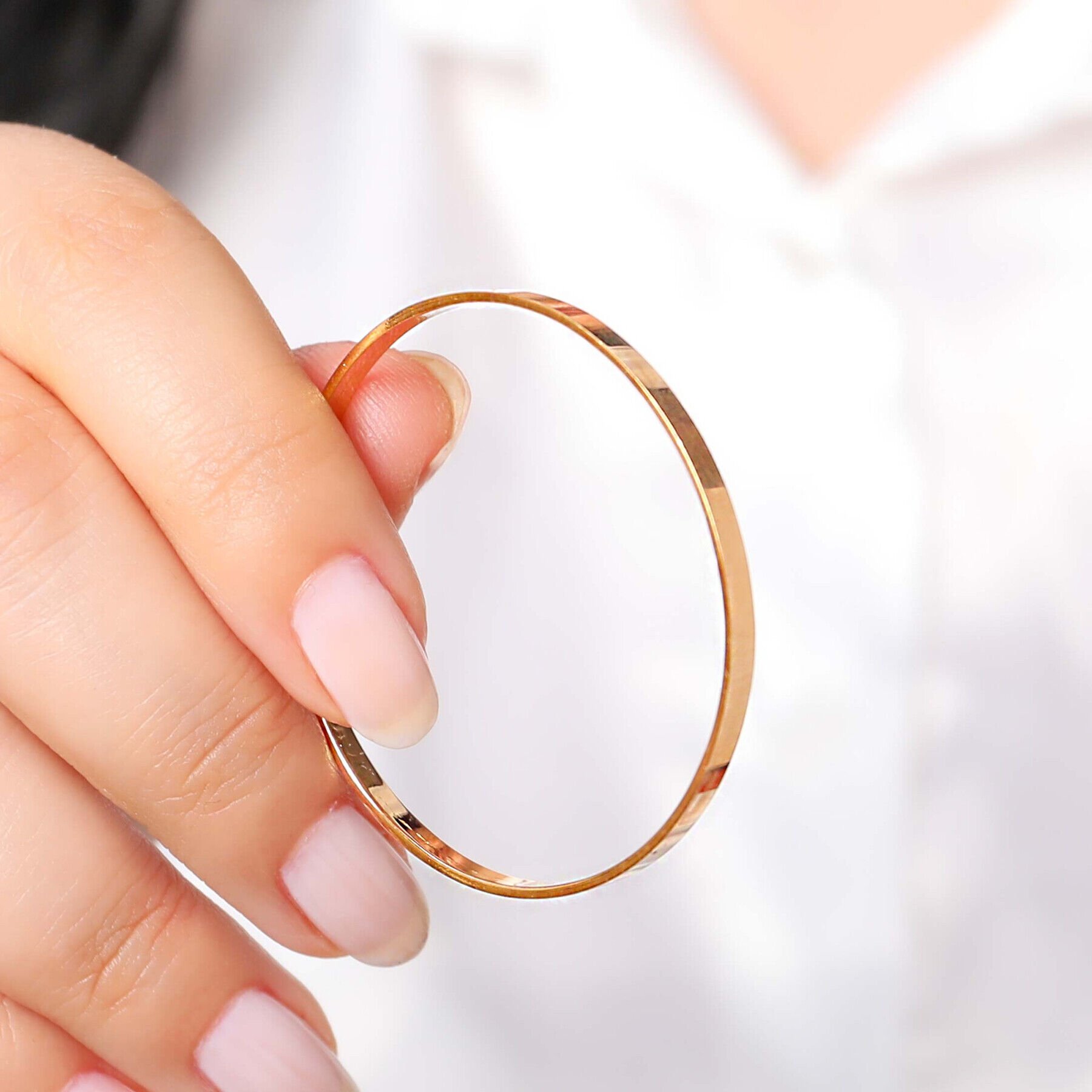 22 Ayar Düz Kibrit Çöpü Rose Altın Bilezik 15 Gr