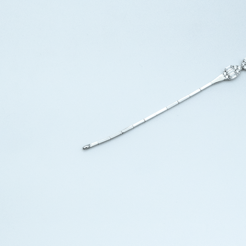 14 Ayar Baget Detaylı Beyaz Altın Bileklik