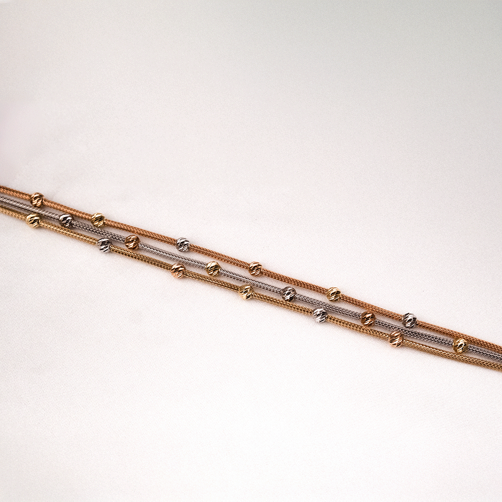 14 Ayar Renkli Dorika Toplu Sarmal Altın Bileklik