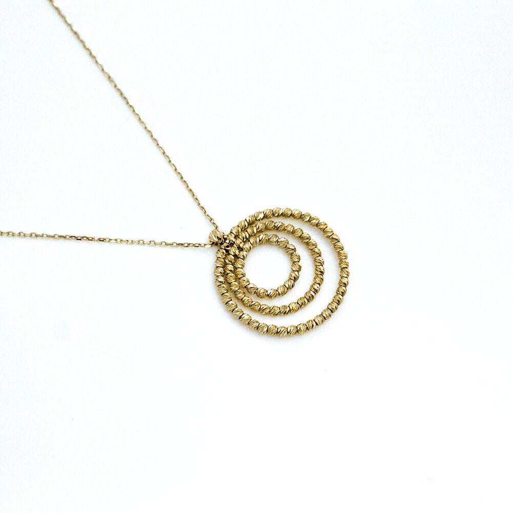 14 Ayar Halka Model Dorika Toplu Altın Kolye