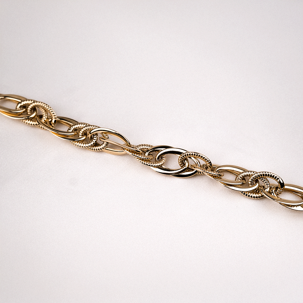 14 Ayar Sarmal Halka Zincirli Altın Bileklik