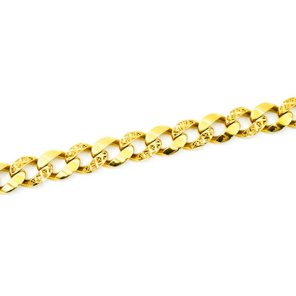 22 Ayar Motifli ve Düz Model Altın Bileklik