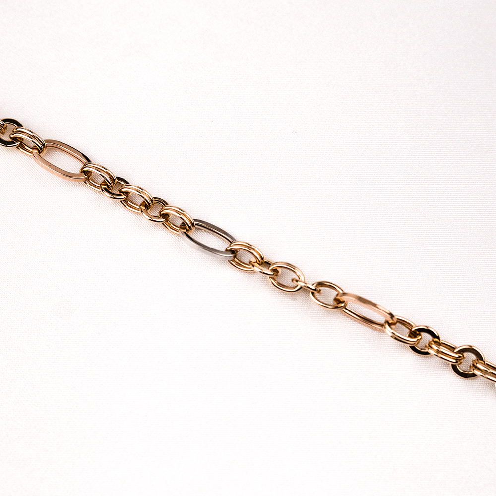 14 Ayar Halka Zincirli Ataçlı Altın Bileklik