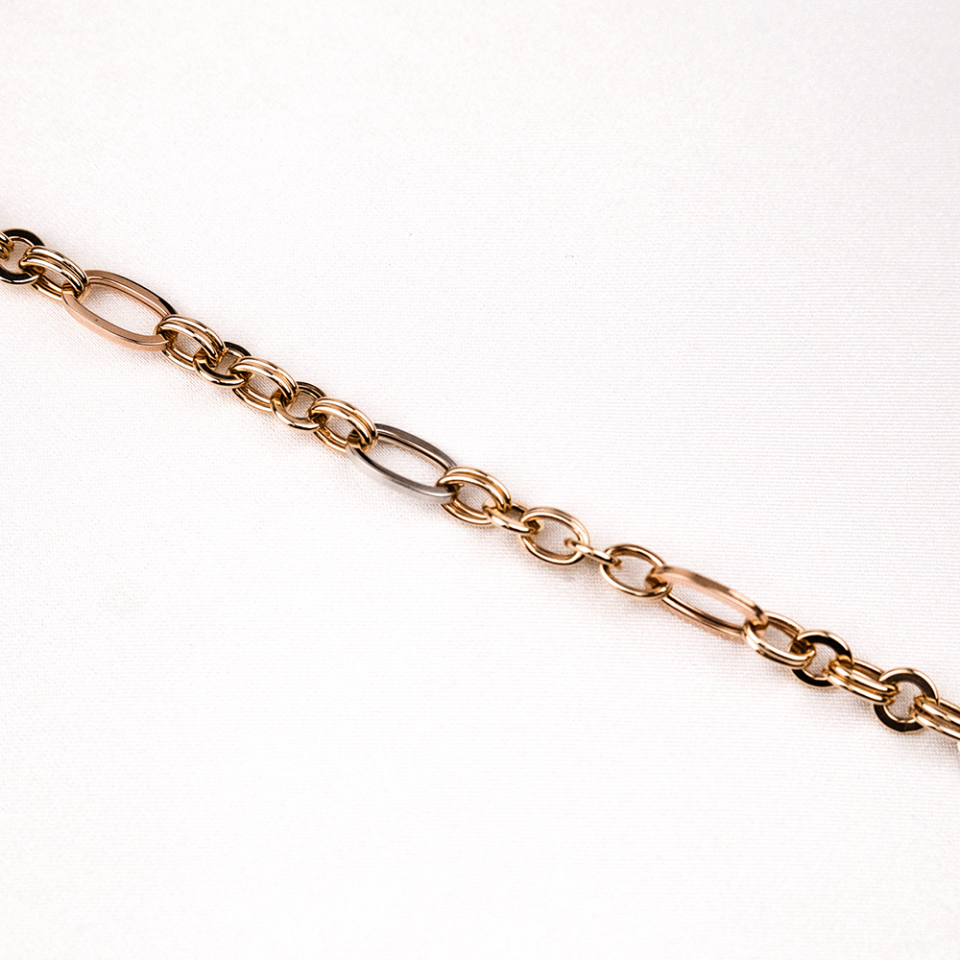 14 Ayar Halka Zincirli Ataçlı Altın Bileklik