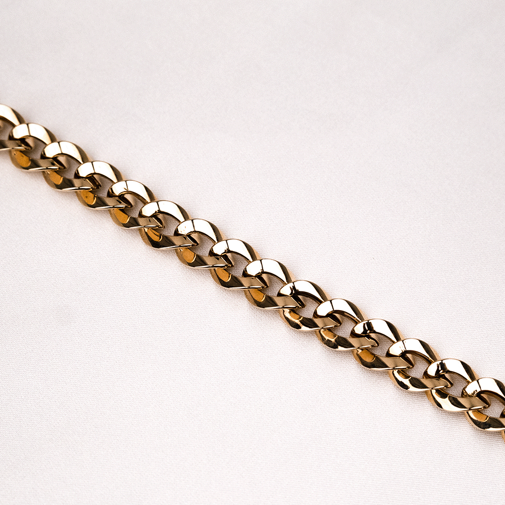 14 Ayar Oval Halkalı Sıralı Zincir Altın Bileklik