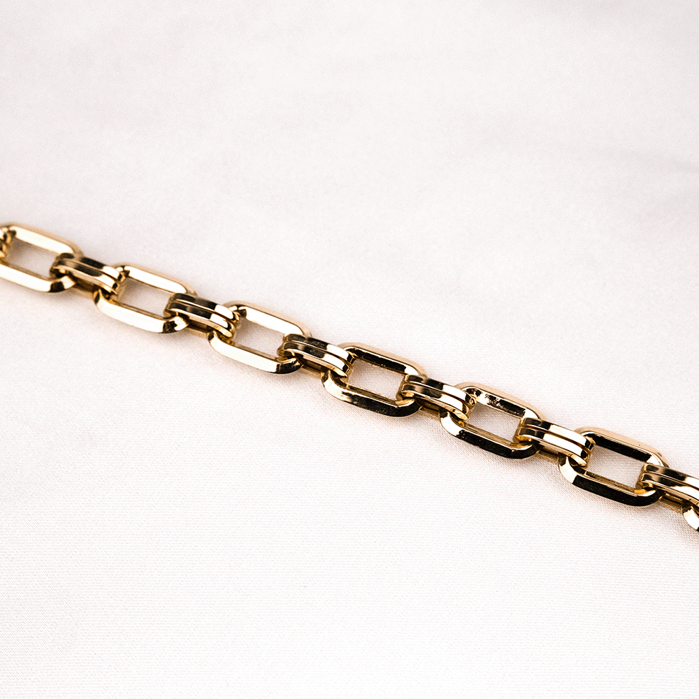 14 Ayar Kare Ataç Sıralı Altın Bileklik