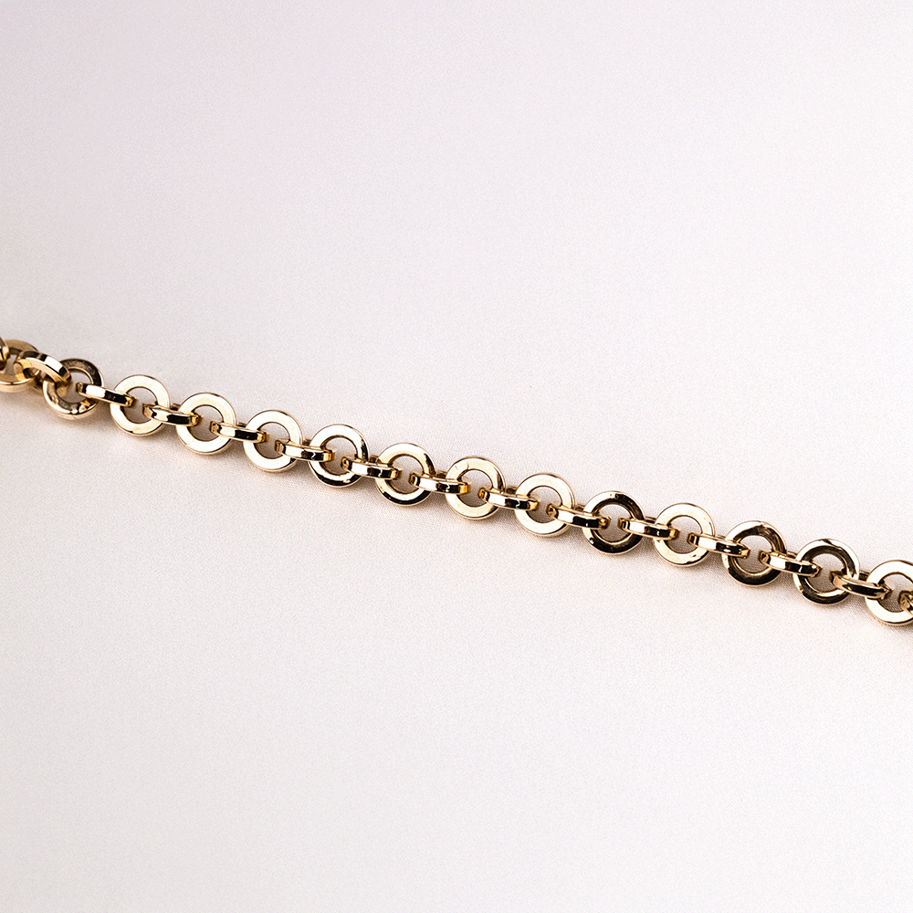 14 Ayar Daire Halka Sıralı Zincir Altın Bileklik