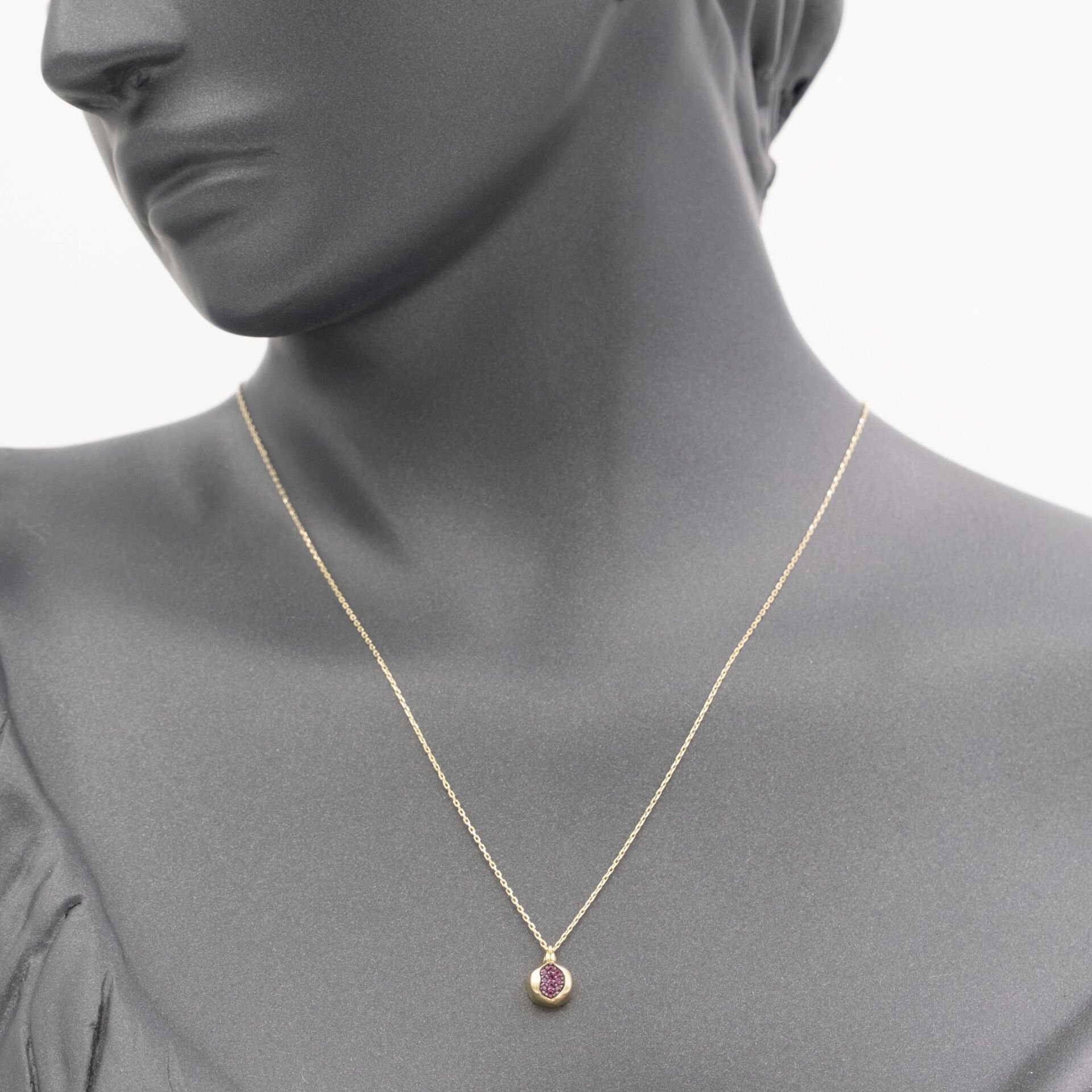 14 Taşlı Nar Altın Kolye