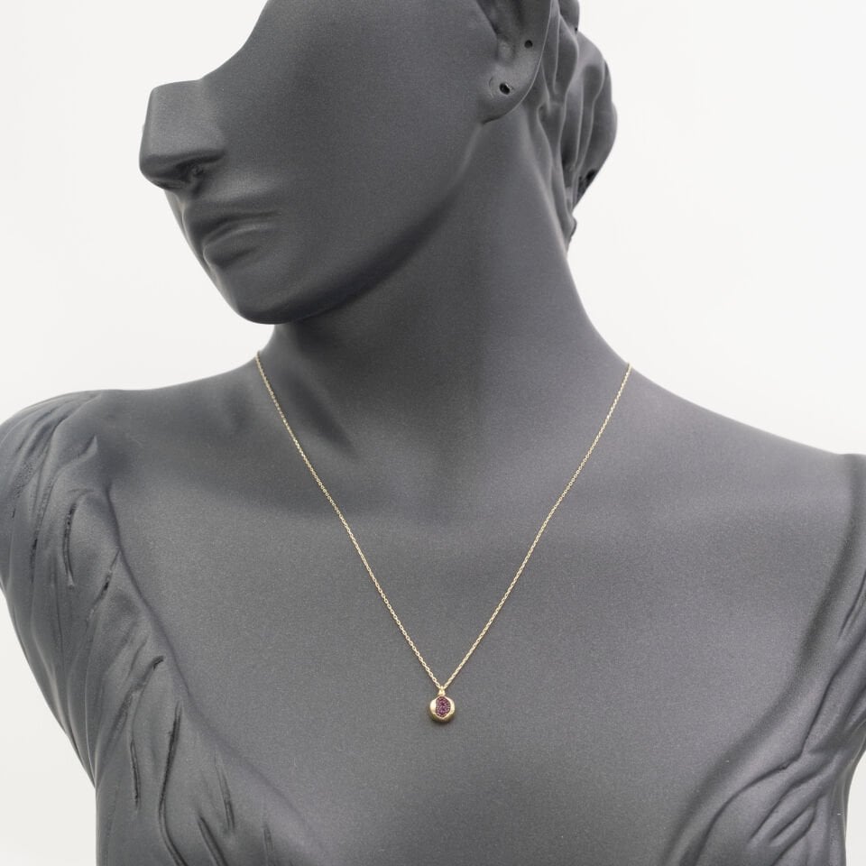 14 Taşlı Nar Altın Kolye