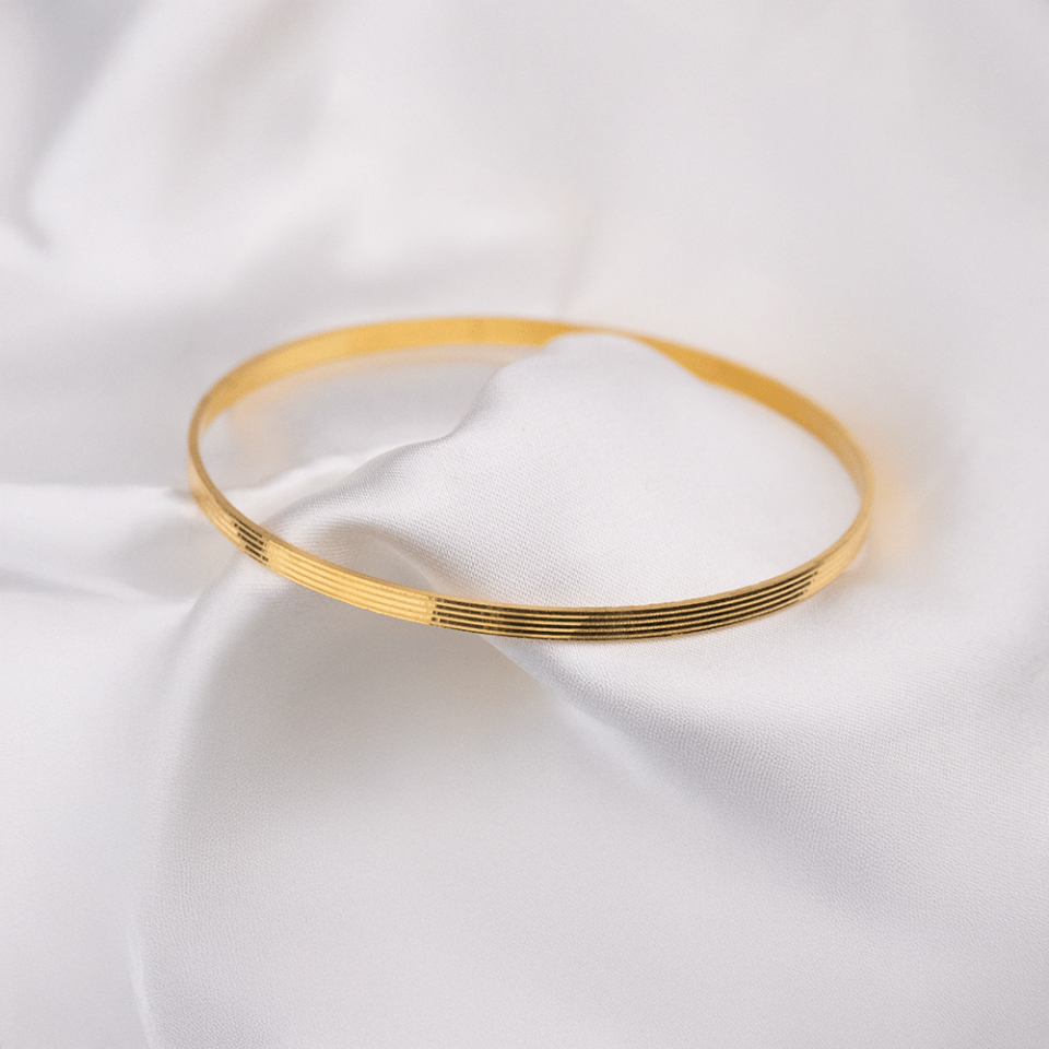 22 Ayar Dikey Çizgili Kibrit Çöpü Gold Altın Bilezik