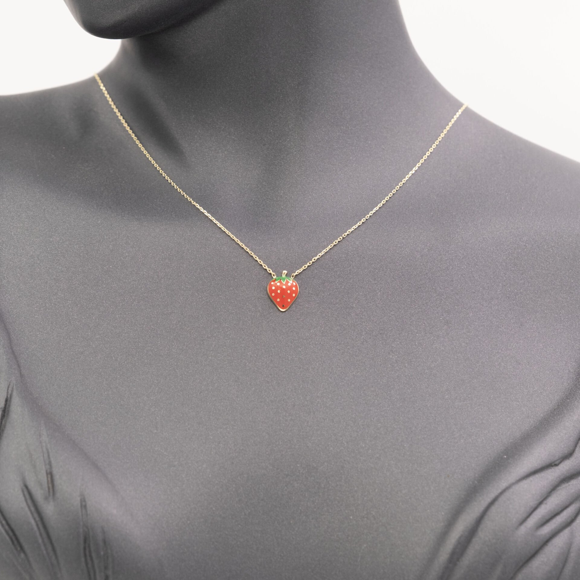 14 Çilek Altın Kolye