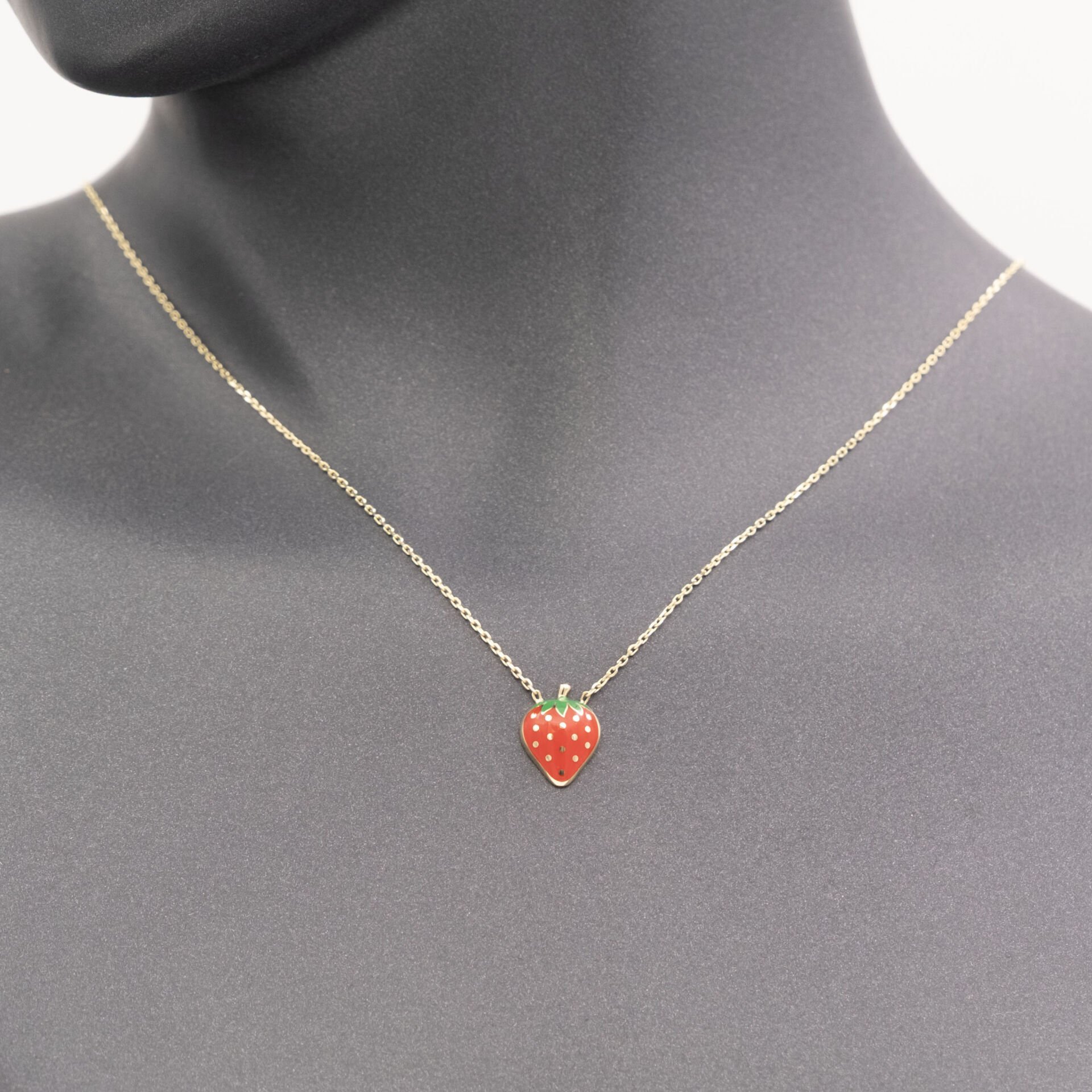 14 Ayar Çilek Altın Kolye