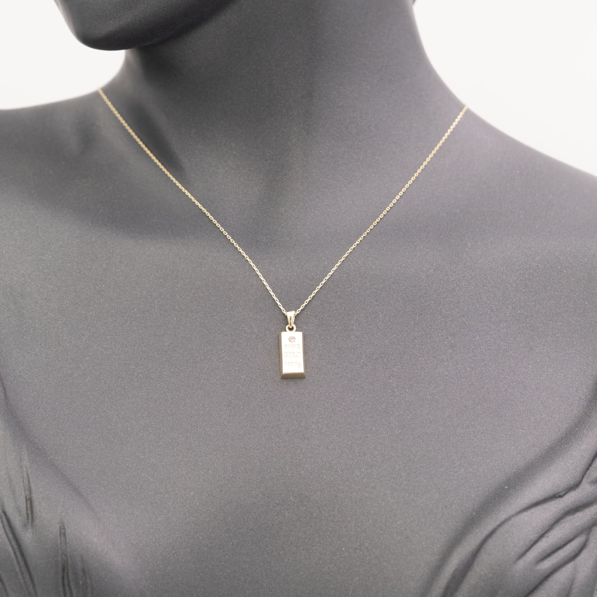 14 Taşlı Fine Gold Altın Kolye