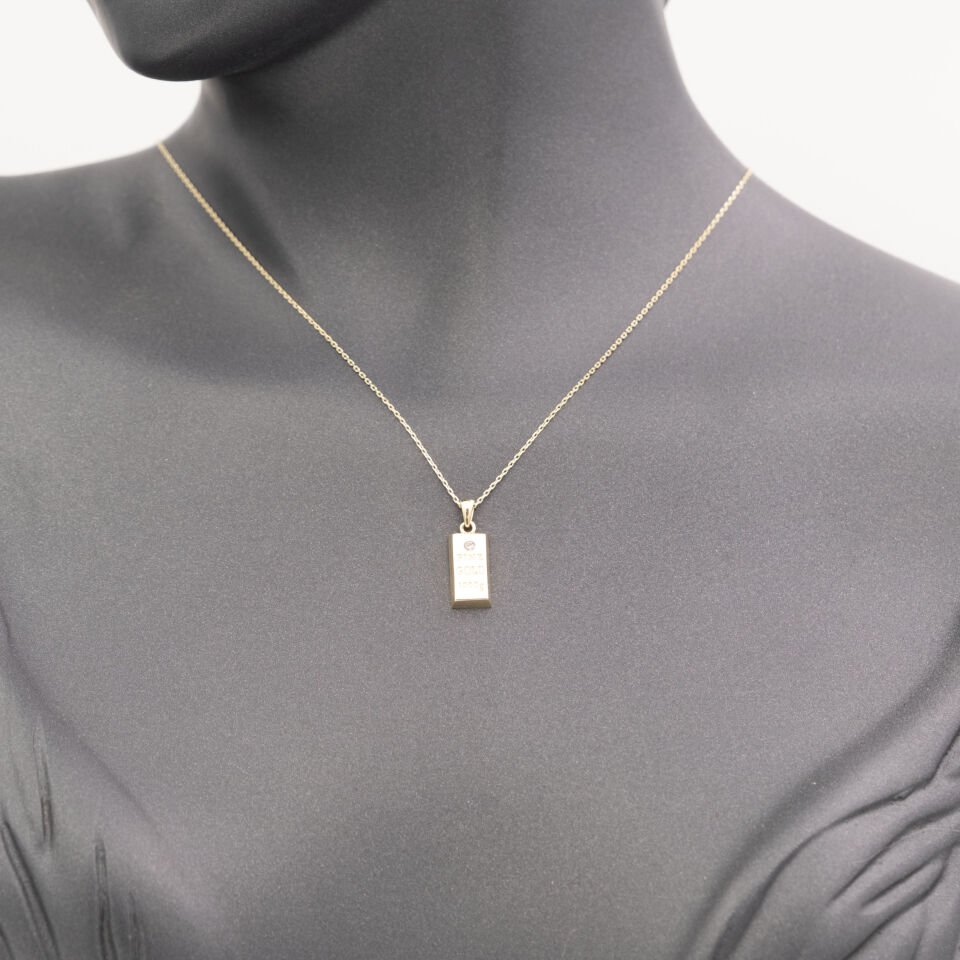 14 Ayar Taşlı Fine Gold Altın Kolye