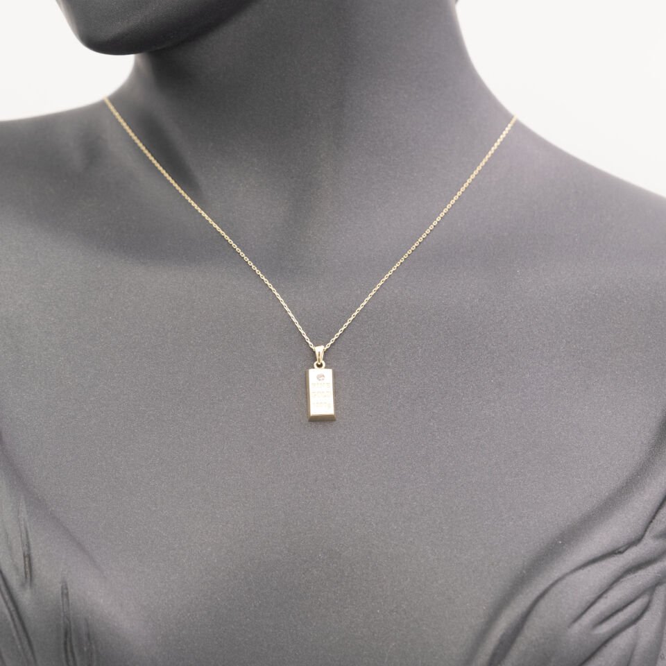 14 Ayar Taşlı Fine Gold Altın Kolye