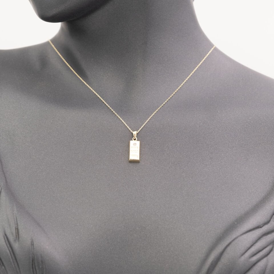 14 Ayar Taşlı Fine Gold Altın Kolye