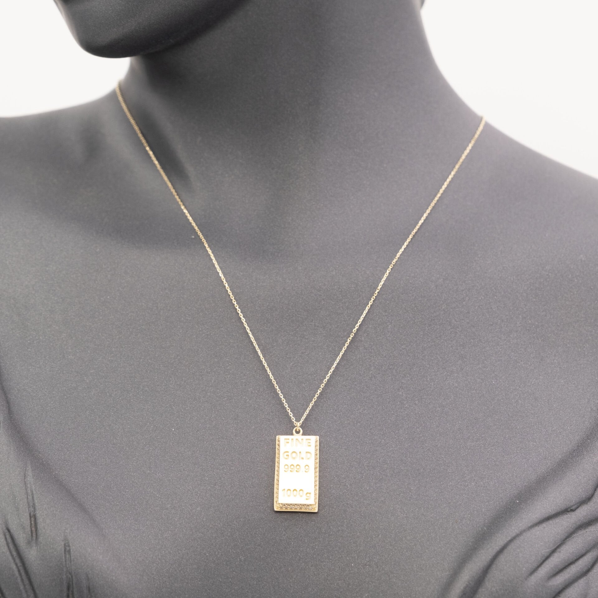 14 Ayar Etrafı Taşlı Fine Gold Altın Kolye