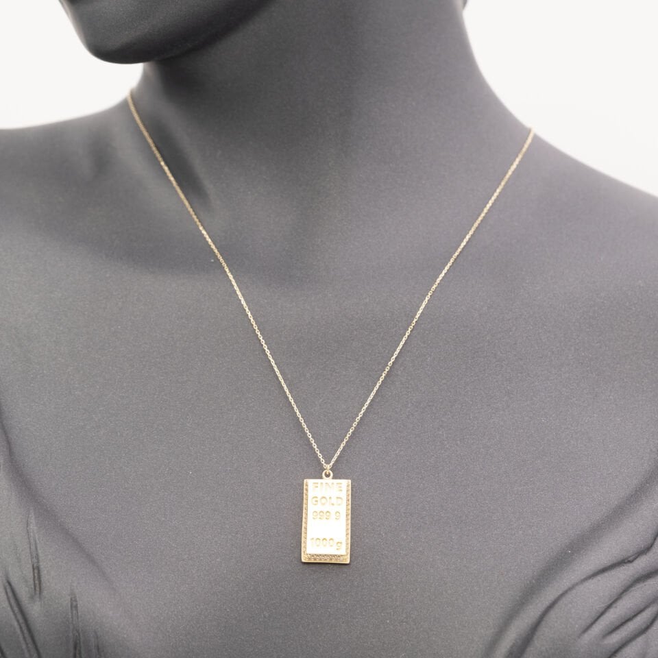 14 Ayar Etrafı Taşlı Fine Gold Altın Kolye