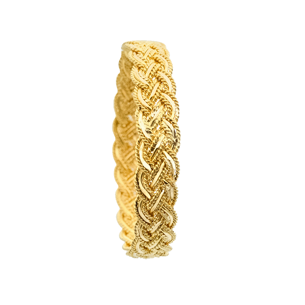 22 Ayar Üçlü Örme Model Gold Altın Bilezik 30 Gr