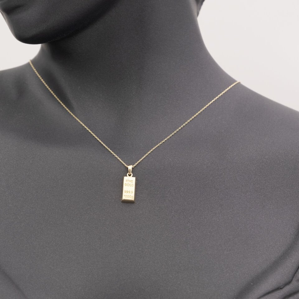 14 Fine Gold Yazılı Altın Kolye