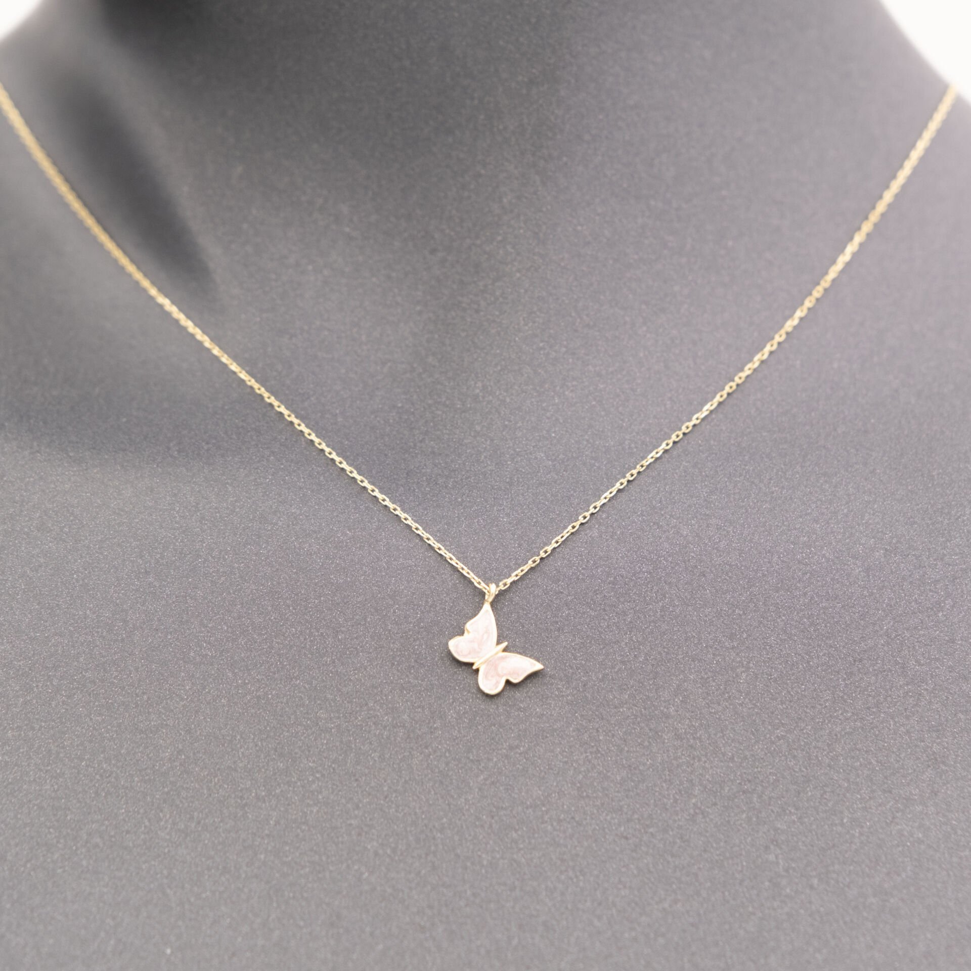 14 Sade Kelebek Altın Kolye