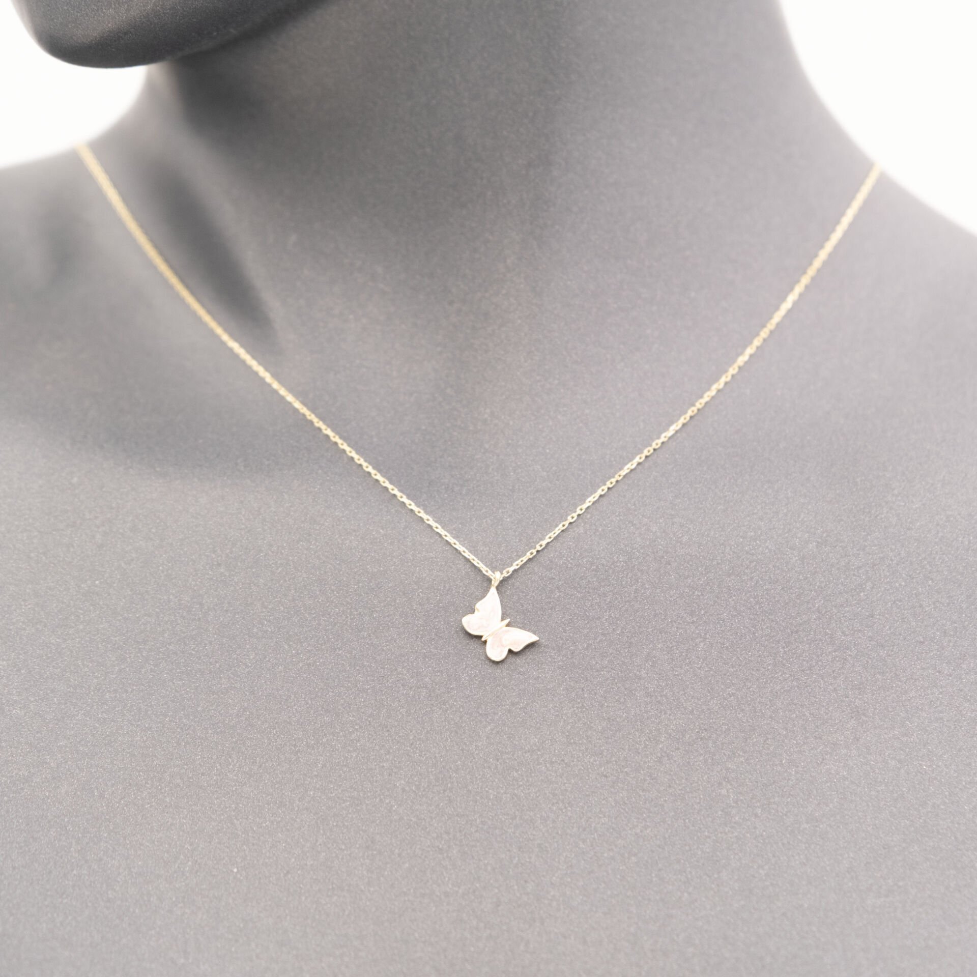 14 Sade Kelebek Altın Kolye