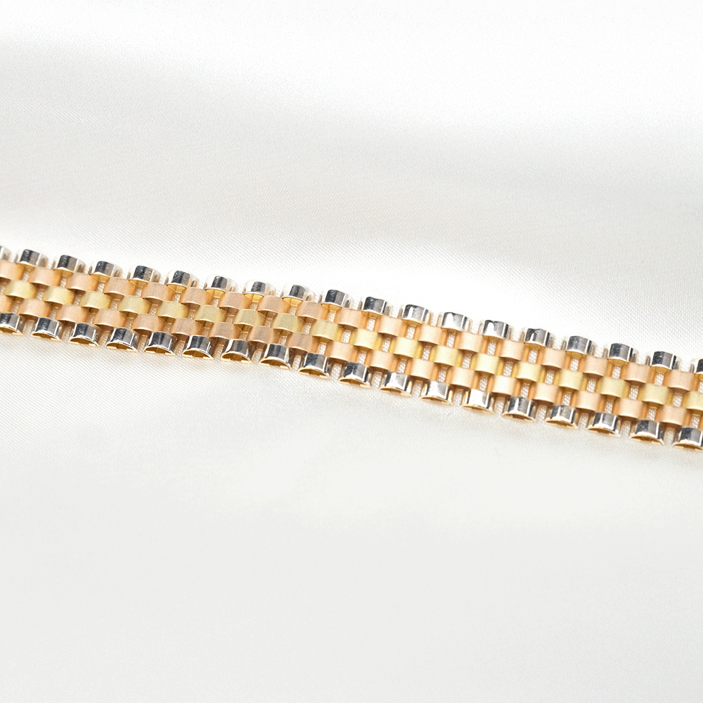 14 Ayar Beş Sıralı Kordon Erkek Altın Bileklik