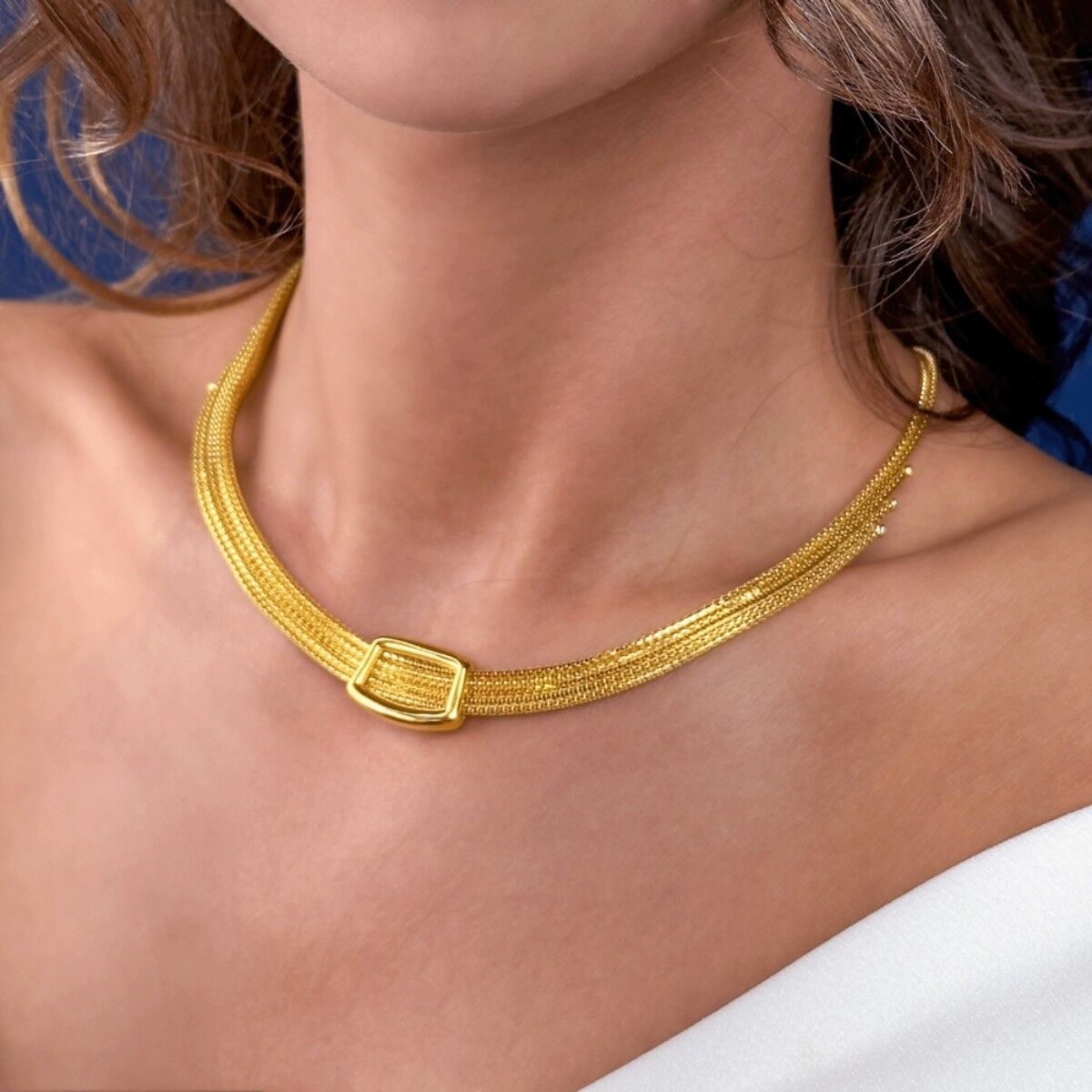 14 Ayar Klasik Sıralı Hasır Altın Gerdanlık