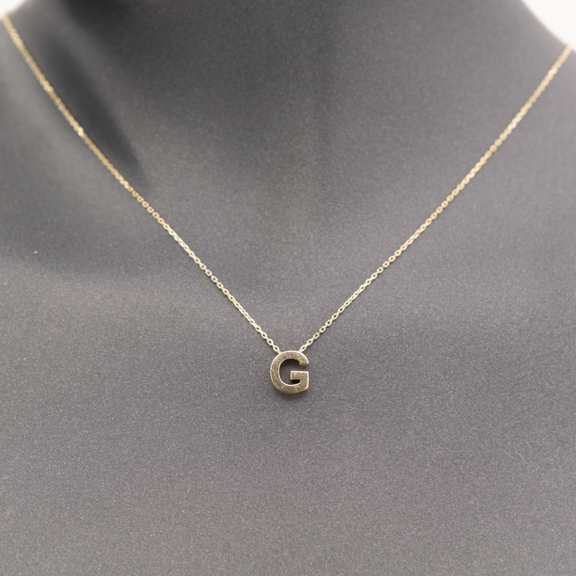 14 Ayar G Harfli Altın Kolye