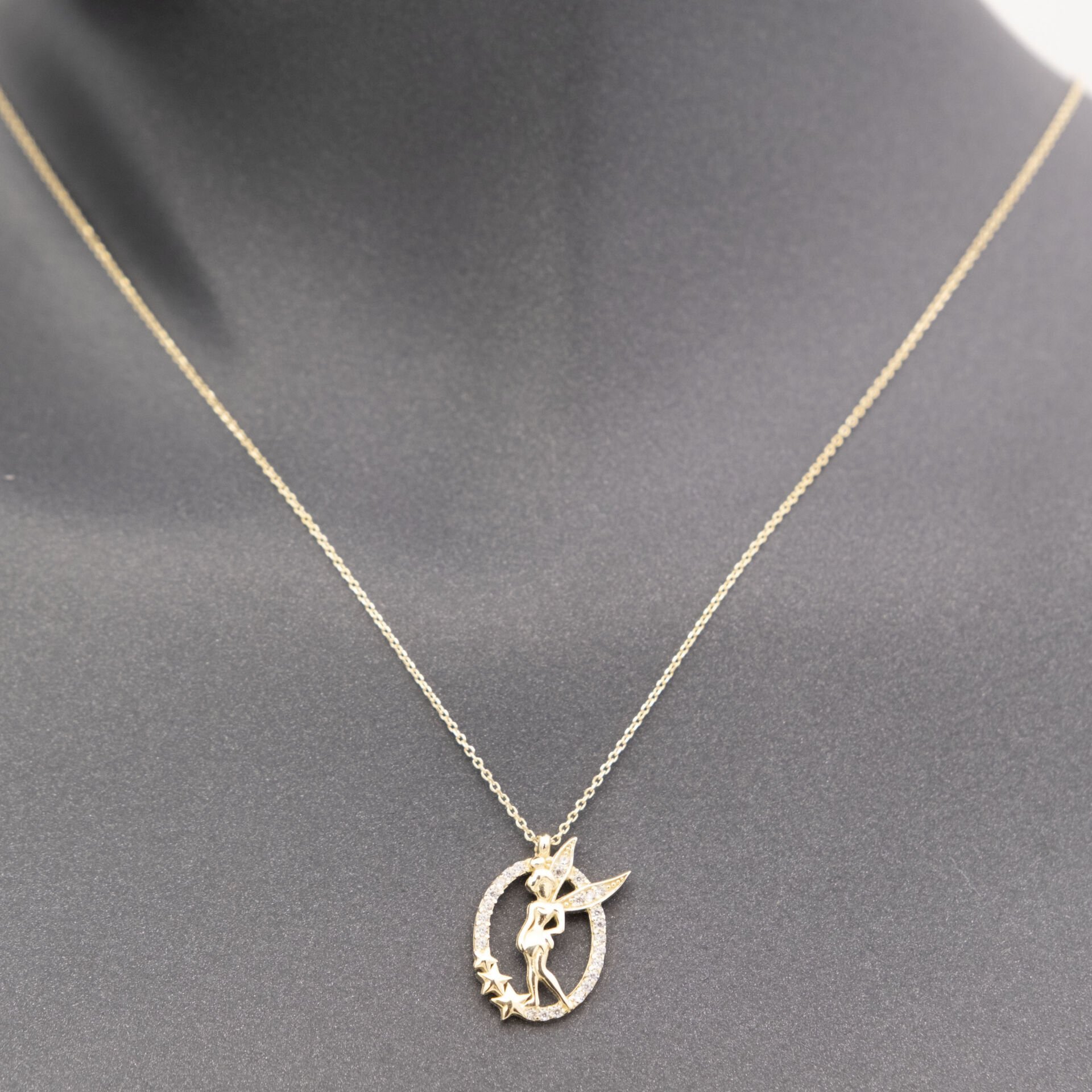 14 Taşlı Çerçeve Peri Altın Kolye