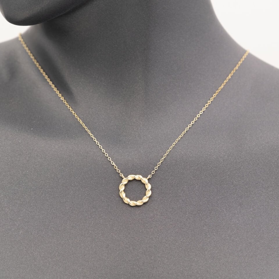 14 Sade Sarmal Altın Kolye